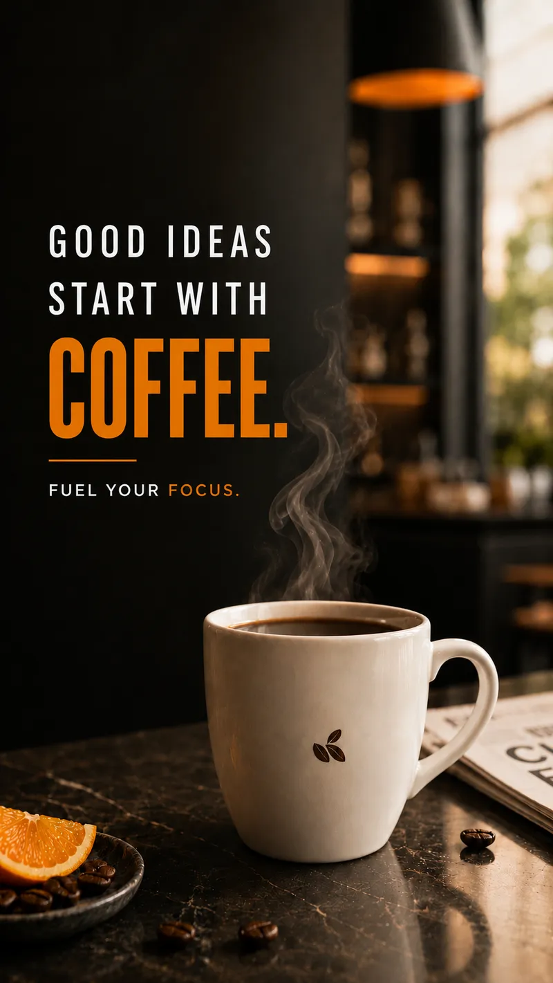 Coffee — particle bloom vertical edit