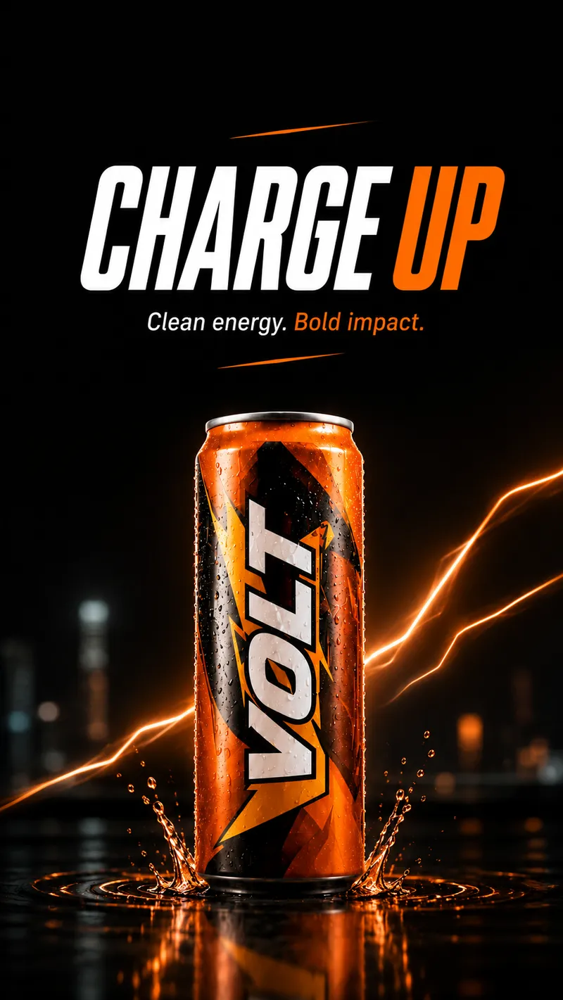 Volt Energy — high-voltage drink vertical edit